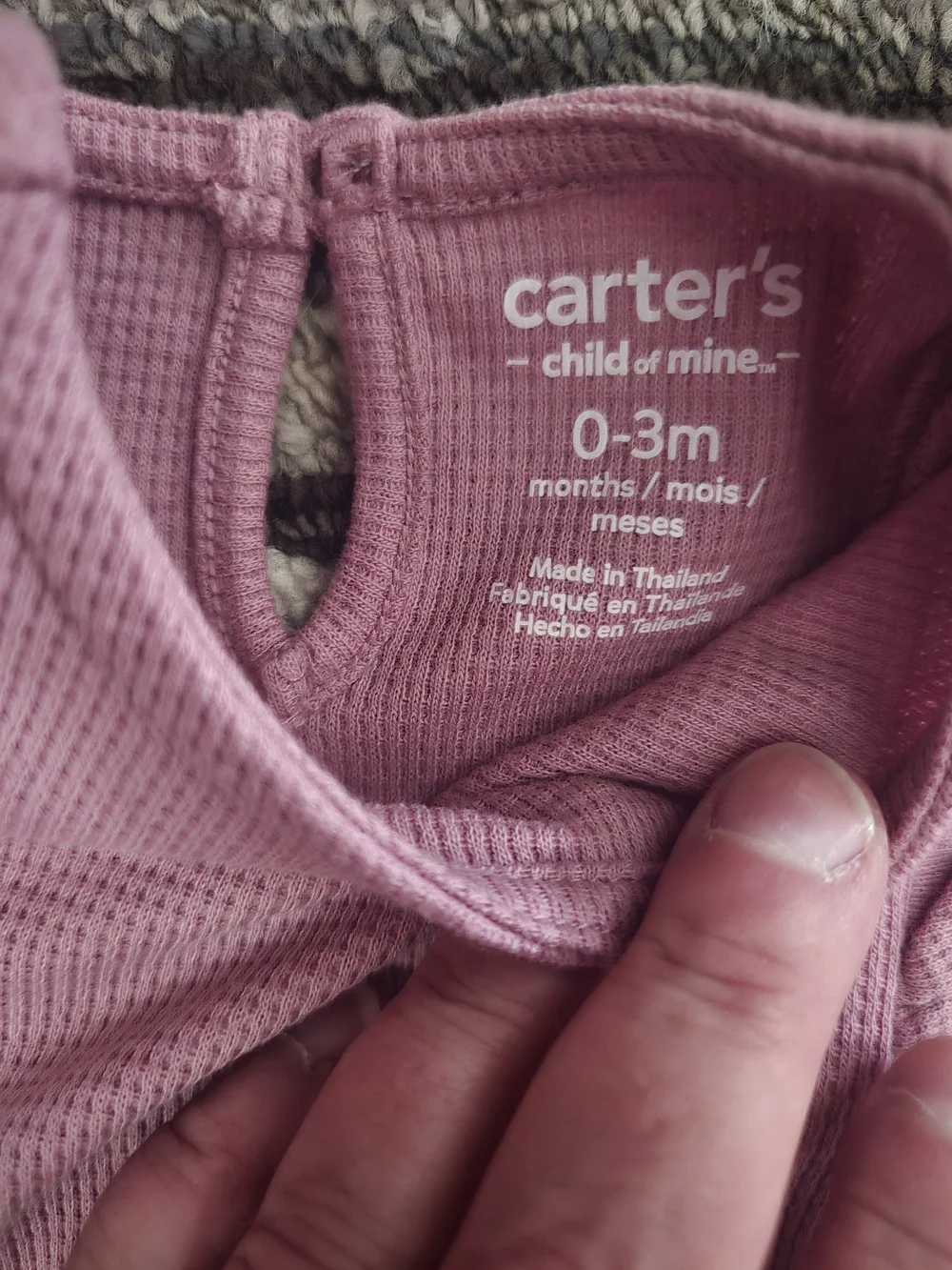 Carter's Child Of Mine Dusty Rose Ruffle Waffle-Knit-Size 0-3Mos NWT